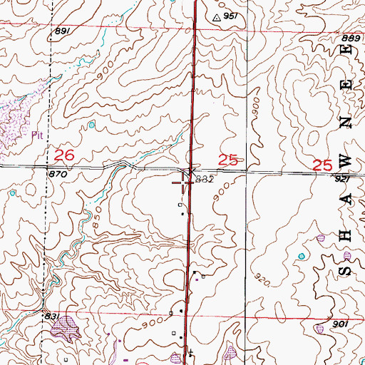 Topographic Map of Comer School (historical), MO