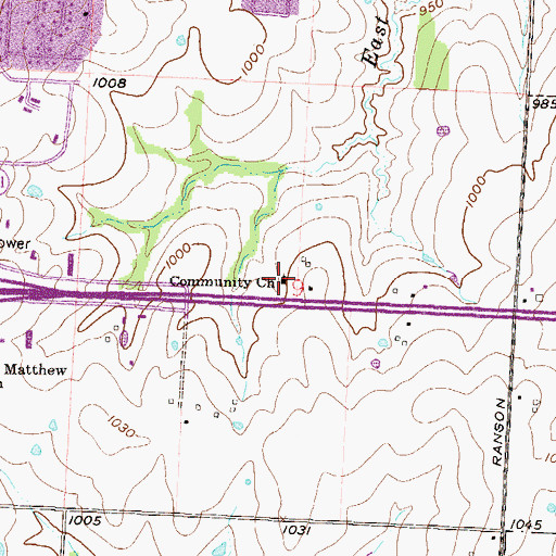 Topographic Map of Community Church, MO