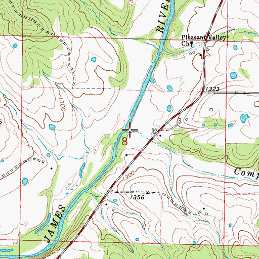 Topographic Map of Compton Branch, MO