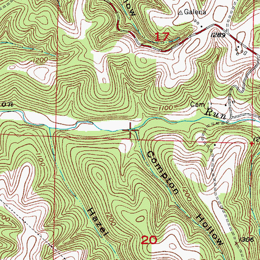 Topographic Map of Compton Hollow, MO