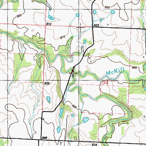 Topographic Map of Comstock Creek, MO