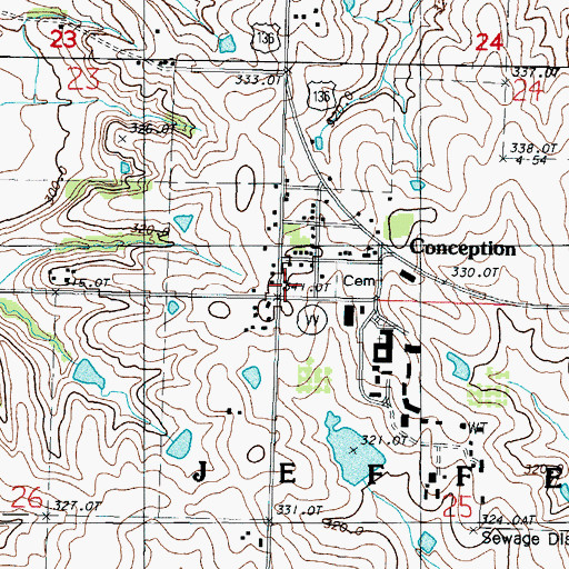 Topographic Map of Conception, MO