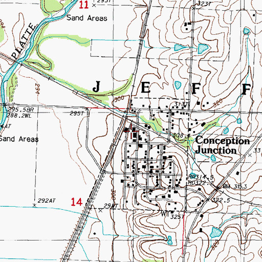 Topographic Map of Conception Junction, MO