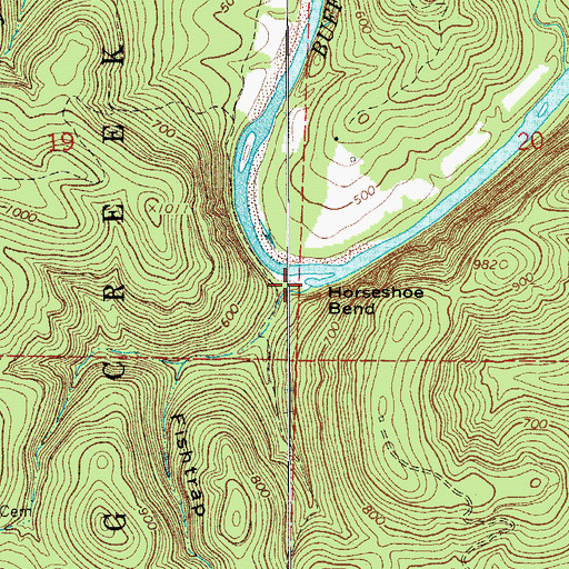 Topographic Map of Fishtrap Hollow, AR