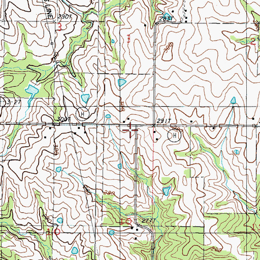 Topographic Map of Concord School (historical), MO