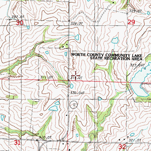 Topographic Map of Concord School (historical), MO