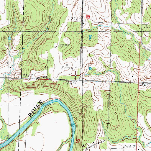 Topographic Map of Conestoga School, MO