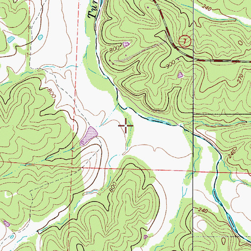 Topographic Map of Conley Branch, MO