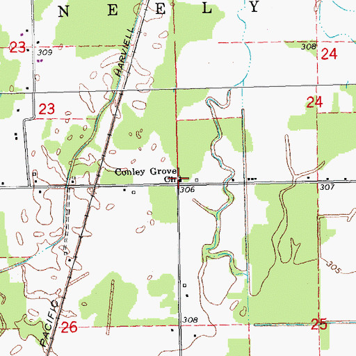 Topographic Map of Conley Grove Church, MO