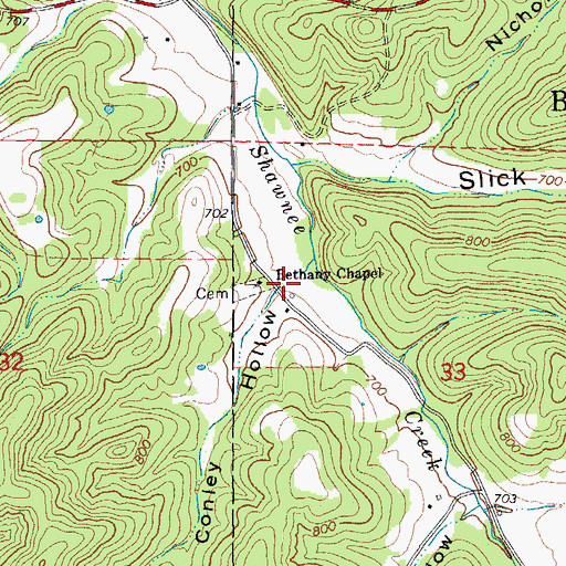 Topographic Map of Conley Hollow, MO