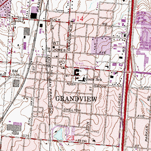 Topographic Map of Conn - West Elementary School, MO