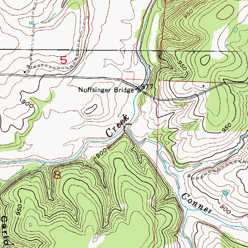 Topographic Map of Conner Branch, MO