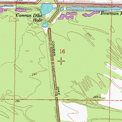 Topographic Map of Conran Dike, MO