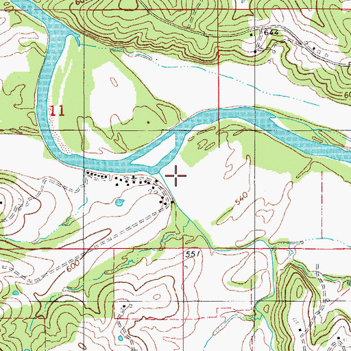 Topographic Map of Contrary Creek, MO