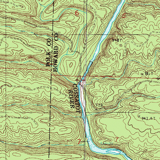 Topographic Map of Flat Creek, AR