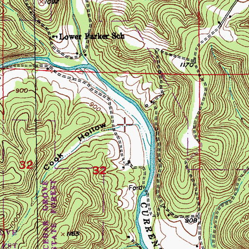 Topographic Map of Cook Hollow, MO