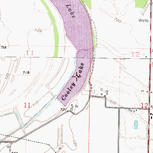 Topographic Map of Cooley Lake, MO
