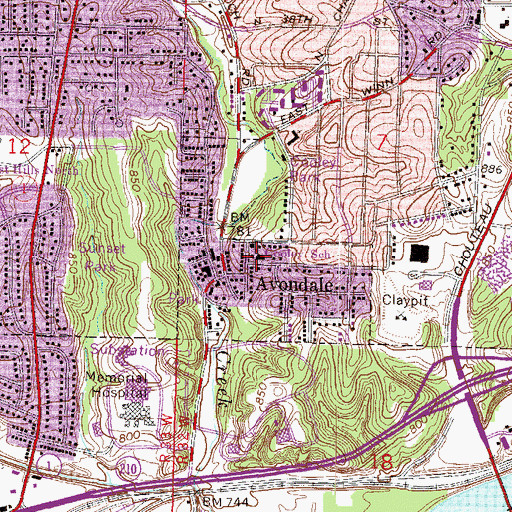Topographic Map of Cooley School, MO