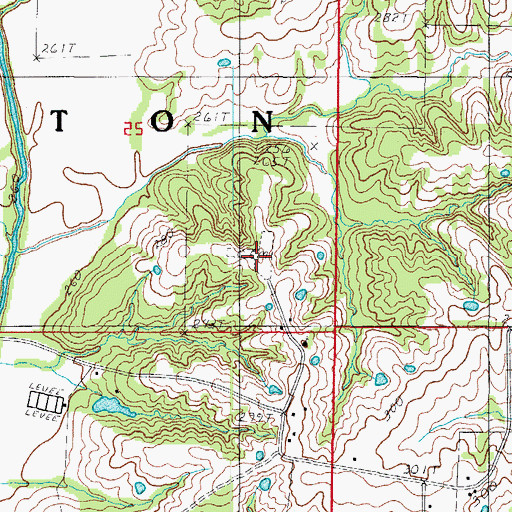 Topographic Map of Coon Cemetery, MO