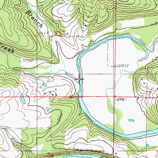 Topographic Map of Coon Creek, MO