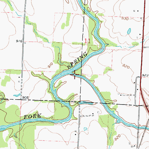 Topographic Map of Coon Creek, MO