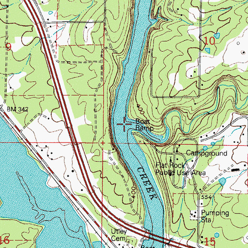 Topographic Map of Flat Rock Creek, AR