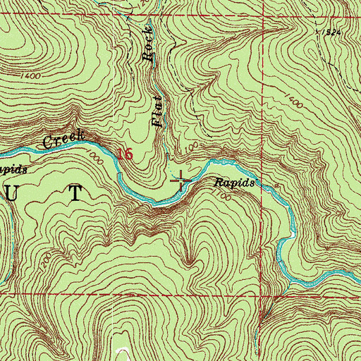 Topographic Map of Flat Rock Creek, AR