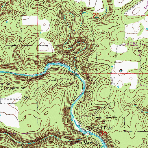 Topographic Map of Coon Hollow, MO