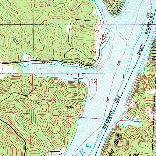 Topographic Map of Cooney Creek, MO