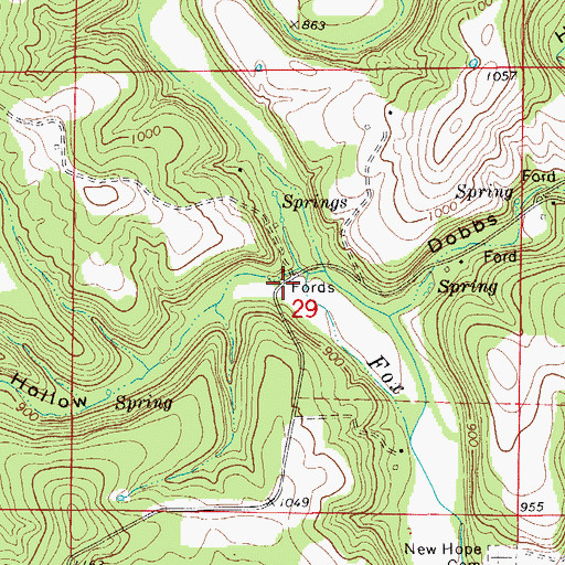 Topographic Map of Coonts Hollow, MO