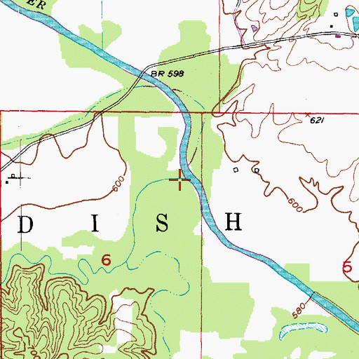 Topographic Map of Cooper Branch, MO