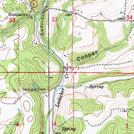 Topographic Map of Cooper Hollow, MO