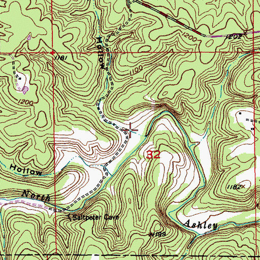 Topographic Map of Cooper Hollow, MO