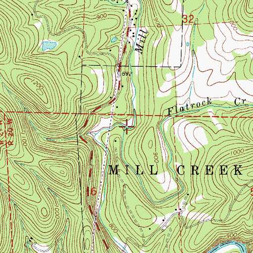 Topographic Map of Flatrock Creek, AR