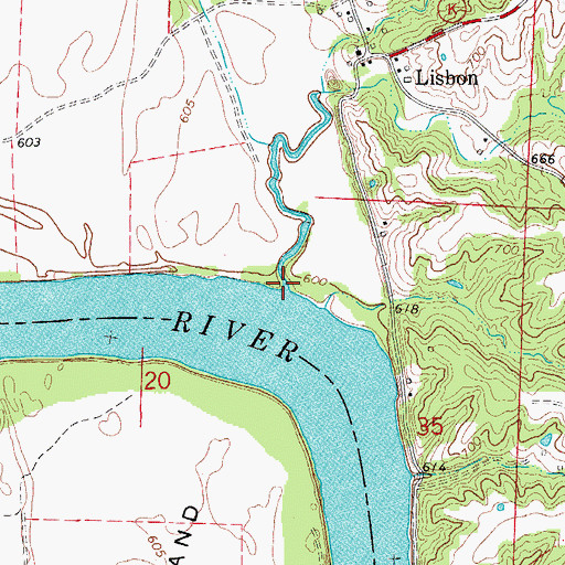 Topographic Map of Coopers Creek, MO