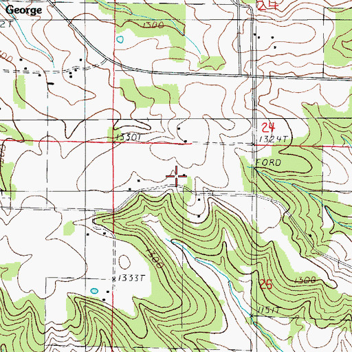 Topographic Map of Cope School, MO