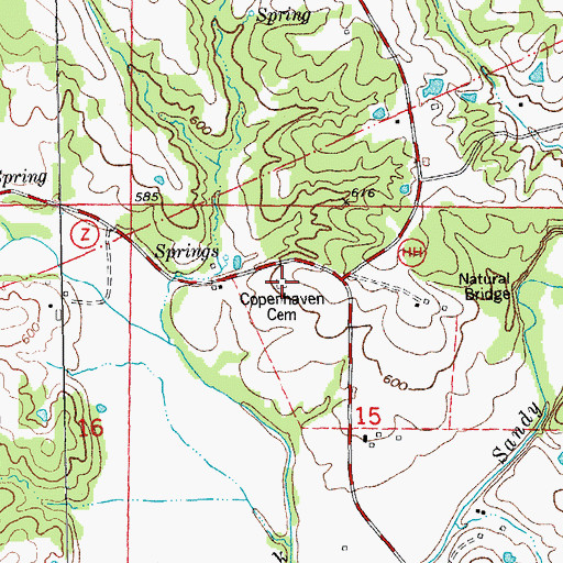 Topographic Map of Copenhaven Cemetery, MO
