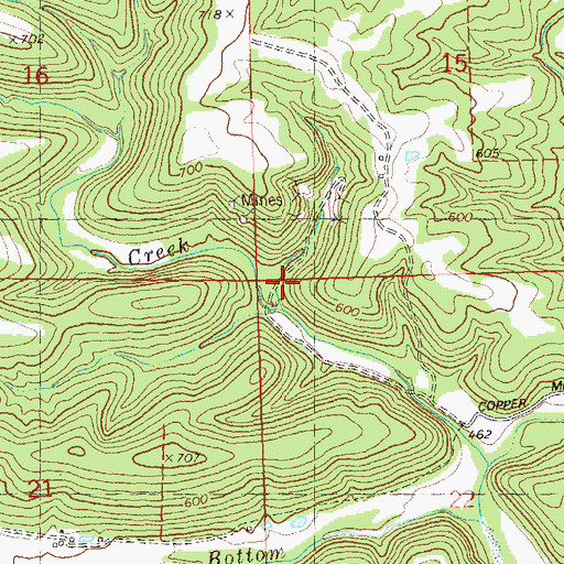 Topographic Map of Copper Mine, MO