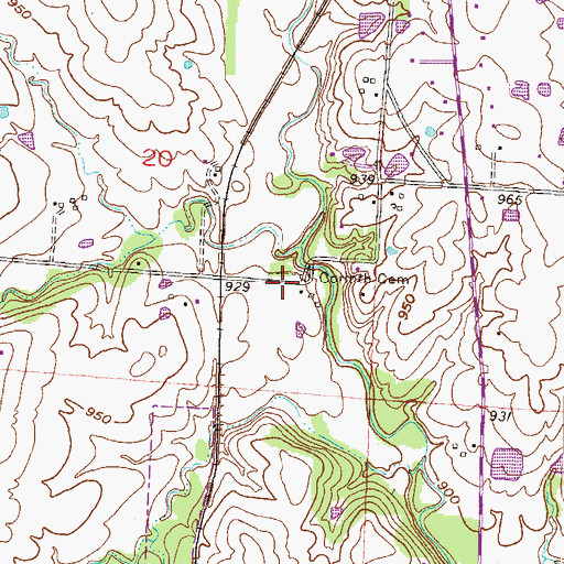 Topographic Map of Corinth Cemetery, MO