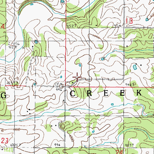 Topographic Map of Corinth School, MO