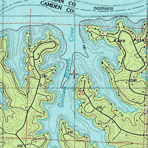 Topographic Map of Cornett Branch Cove, MO