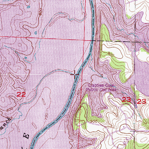 Topographic Map of Cothwell Branch, MO