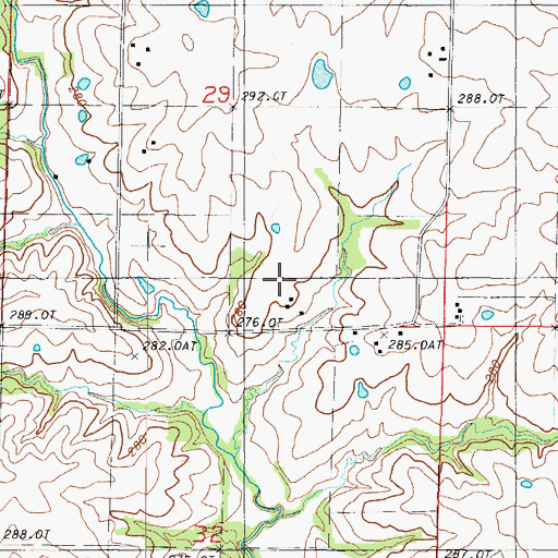 Topographic Map of Cottage Grove School (historical), MO