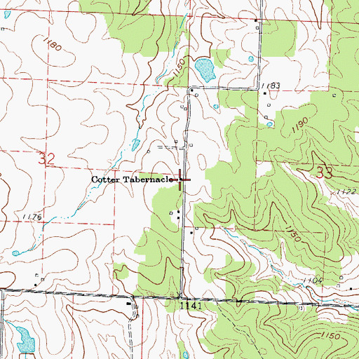 Topographic Map of Cotter Tabernacle, MO