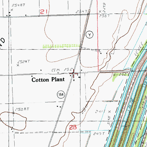 Topographic Map of Cotton Plant, MO