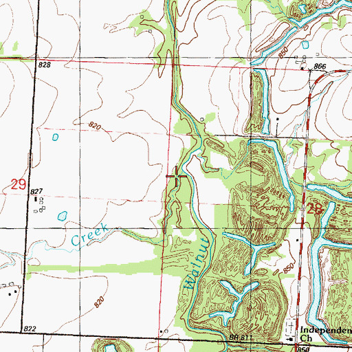 Topographic Map of Cottonwood Creek, MO