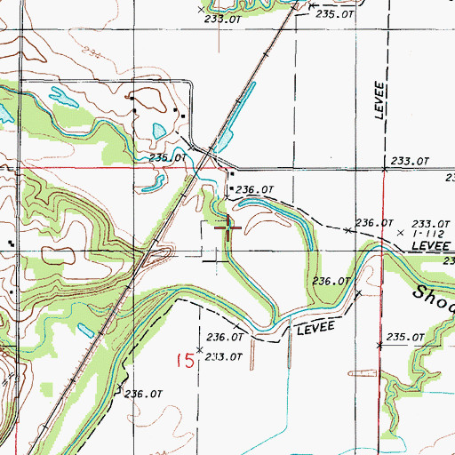 Topographic Map of Cottonwood Creek, MO