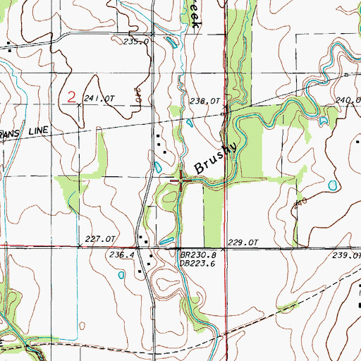 Topographic Map of Cottonwood Creek, MO