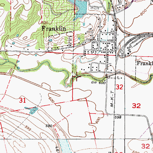 Topographic Map of Cottonwood Creek, MO