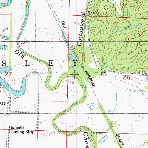 Topographic Map of Cottonwood Creek, MO